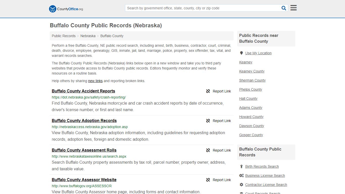 Buffalo County Public Records (Nebraska) - County Office