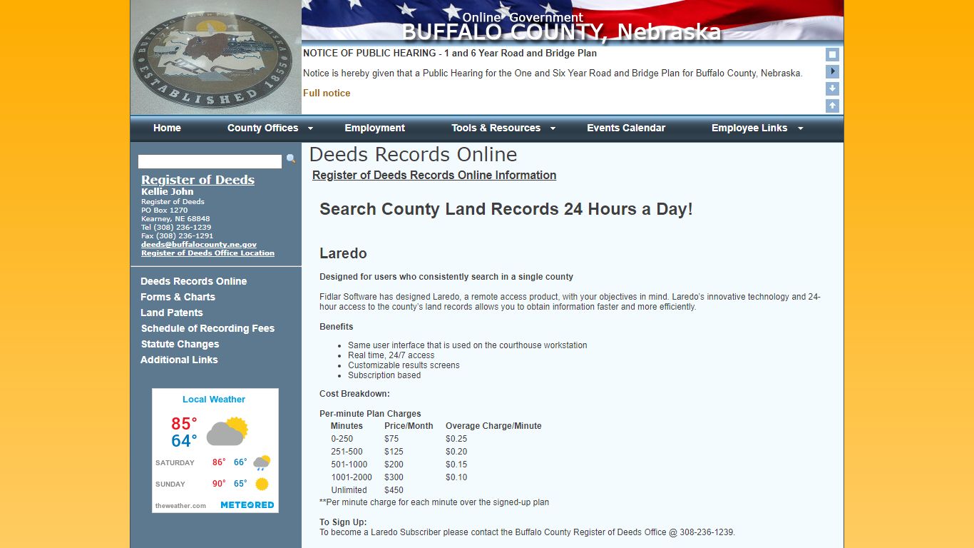 Buffalo County: Deeds Records Online - Nebraska